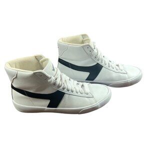 William Rast White & Black High-Top Sneakers Size 9.5 Leather Upper Retro look